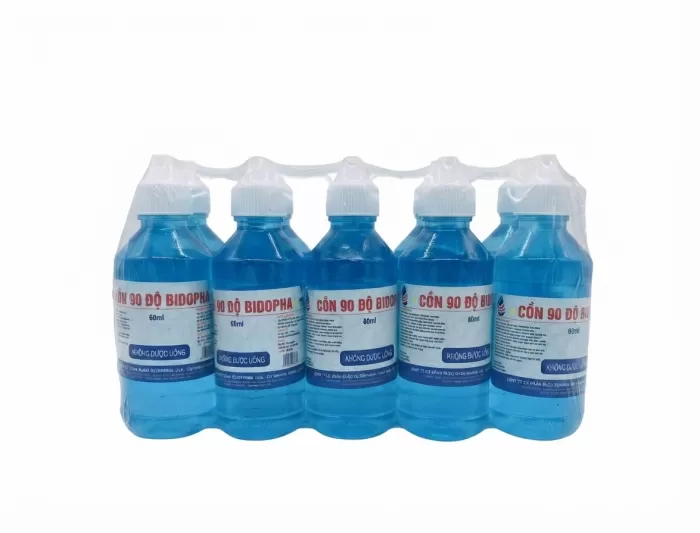 Cồn 90 Độ Xanh Bidopha 60ml Lốc 10 Chai